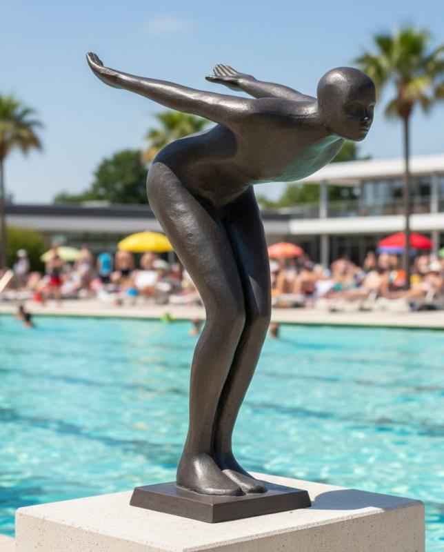 Schwimmer-Bronze-Figur-Frederick